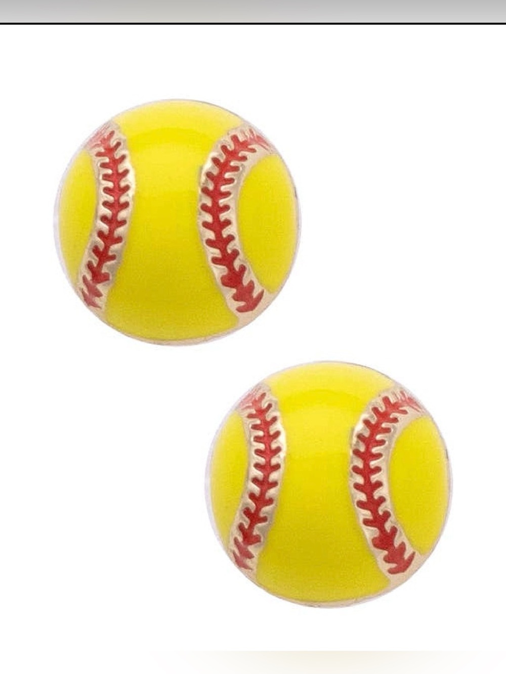Softball Enamel Stud Earrings